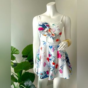 Floral Apeach romper size Small
